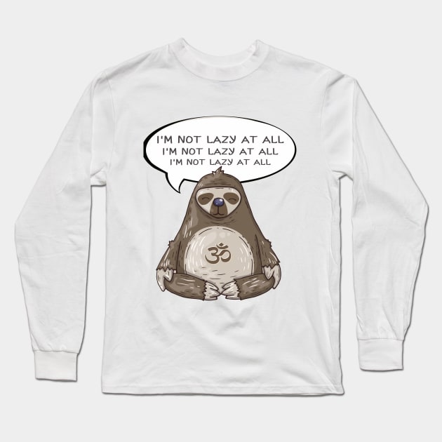 Sweet Sloth. Affirmation Sloth. Long Sleeve T-Shirt by chrisbeen